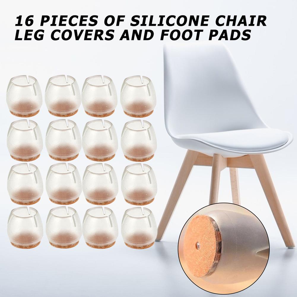 16pcs Silicone Chair Leg Cap Feet Pads Floor Protector Furniture Table Covers for Non-Slip Chair Socks Rubber Feet Cap Bottom