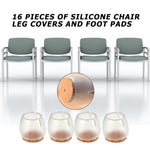 Load image into Gallery viewer, 16pcs Silicone Chair Leg Cap Feet Pads Floor Protector Furniture Table Covers for Non-Slip Chair Socks Rubber Feet Cap Bottom
